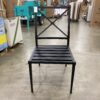 RESTORATION HARDWARE Black Metal Patio Chair with Cross Back