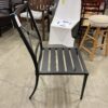 RESTORATION HARDWARE Black Metal Patio Chair with Cross Back