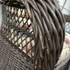 Dark Wicker Floral Patio Chair w/ Ottoman