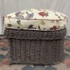 Dark Wicker Floral Patio Chair w/ Ottoman