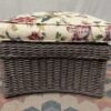 Dark Wicker Floral Patio Chair w/ Ottoman