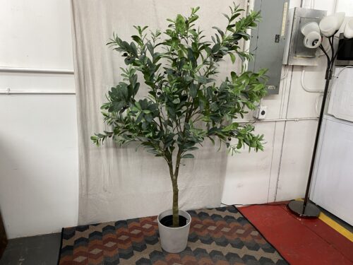 Faux Olive Tree Plant w/ Ceramic Pot