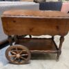 Dark Wood Wagon Wheel Butterfly Table