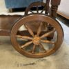 Dark Wood Wagon Wheel Butterfly Table