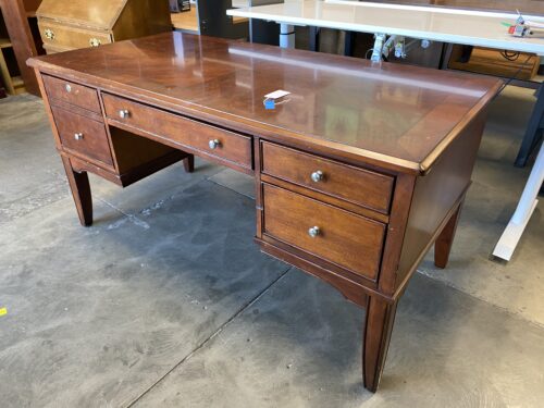 Warm Umber Executive Desk with 3 Drawers