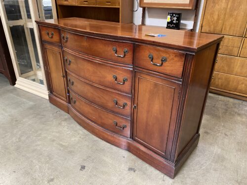 Warm Umber Curved Face Buffet with 6 Drawers