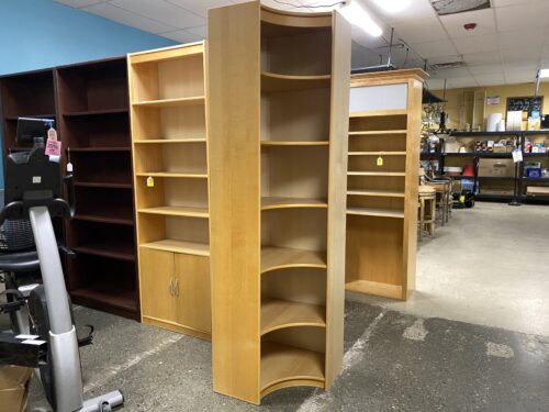 Blonde 6-Shelf Curved Corner Display Shelf