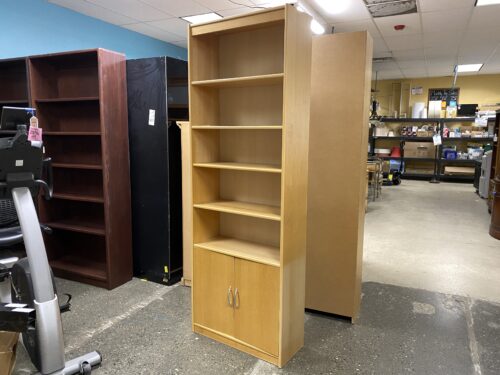 Blonde 5-Shelf 2-Door Display Case