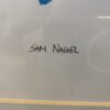 "Scooter Away" Blue Signed Framed Print by Sam Nagel