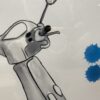 "Scooter Away" Blue Signed Framed Print by Sam Nagel