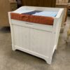 White Slatted Bench with Under-Seat Storage