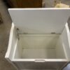 White Slatted Bench with Under-Seat Storage