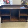 Dark Wood Entry Bench with Shoe Storage