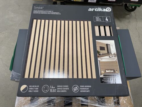 NEW! ARTIKA Sonolok Black and Wood Striped Sound Blocking Panels