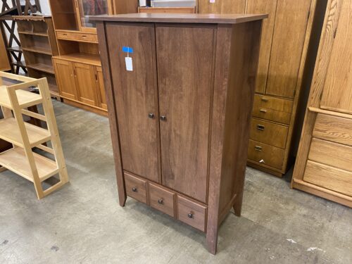 Dark Brown 2 Door 1 Drawer Armoire