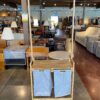 All Wood Rolling 2-Bin Laundry Cart