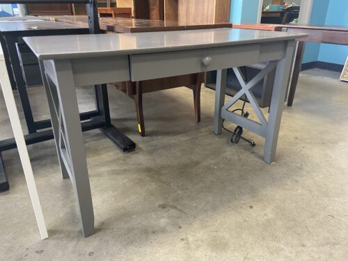 ATLANTIC FURNITURE Grey Lexi Desk with Outlet