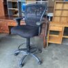 Black Mesh Adjustable Drafting Stool