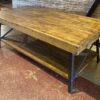 Rustic Blonde Metal Frame Coffee Table