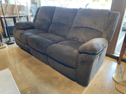 Charcoal 3-Seater Power Recliner Sofa w/ Cords
