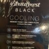 NEW! BEAUTYREST Black Cooling Memory Foam+Gel Fiber Pillow Set (2), Queen