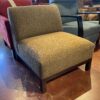 Wide Neutral Brown Slipper Chair