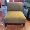 Wide Neutral Brown Slipper Chair