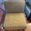 Wide Neutral Brown Slipper Chair