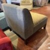 Wide Neutral Brown Slipper Chair