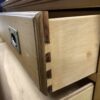 Distressed Large Square Wooden Coffee Table w/ 4 Drawers