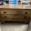 Distressed Large Square Wooden Coffee Table w/ 4 Drawers