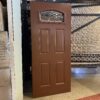 Maroon Brown 1/4 Light 4-Panel Entry Door, Undrilled