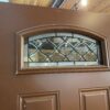 Maroon Brown 1/4 Light 4-Panel Entry Door, Undrilled