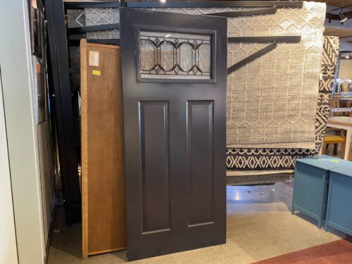 Dark Blue-Grey Entry Door w/ Decorative 1/4 Light, Undrilled