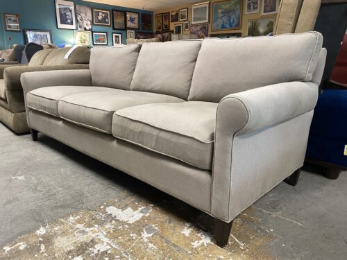 CRATE & BARREL Grey Feather Filled Sofa