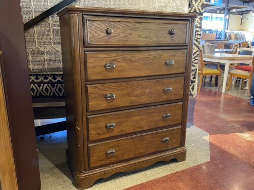 ASHLEY Mannus Oak Veneer Tallboy Dresser