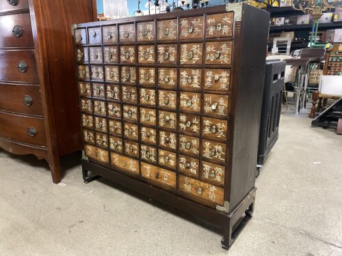 Vintage Ornate Chinese Medicine Cabinet