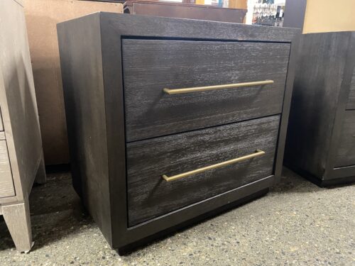 Modern Black & Brass Nightstand