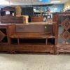 Ornate Cherry Stained Console Table 3-Piece Set