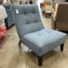 JASON Blue Upholstered Arched Back Slipper Chair