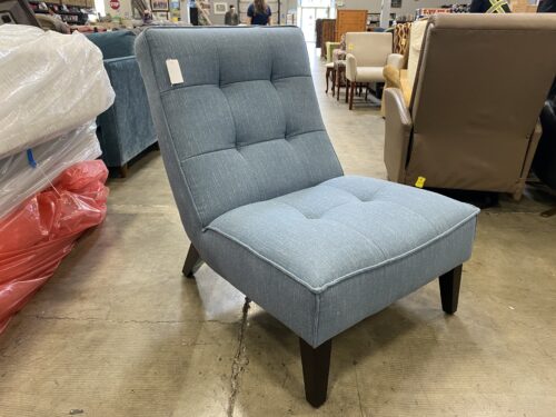 JASON Blue Upholstered Arched Back Slipper Chair