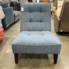 JASON Blue Upholstered Arched Back Slipper Chair