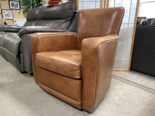 RALPH HAYS Contemporary Leather Swivel Chair
