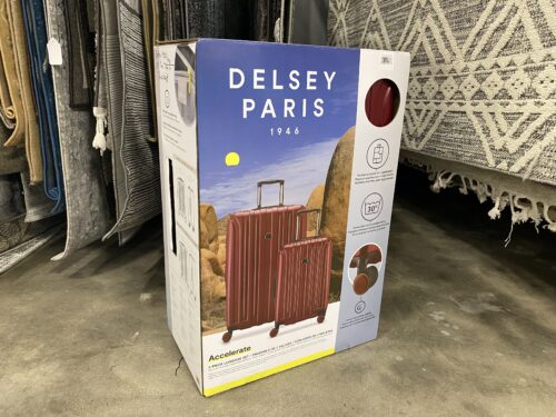 NEW! DELSEY PARIS Accelerate Two Piece Hardcase Carry-on Luggage Set in Rouge