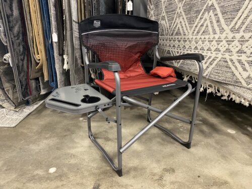 TIMBER RIDGE  Red and Black Heated Seat Camping Chair with Tray