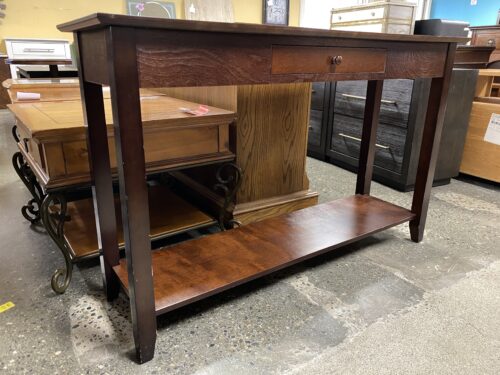Dark Wooden Single Drawer Sofa Table