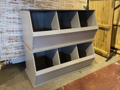 BADGER Grey 2Pc. 6-Bin Storage Cubby