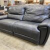 Black Leather Angle Armed Double Recliner Loveseat