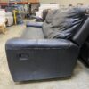 Black Leather Angle Armed Double Recliner Loveseat