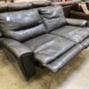 Black Leather Angle Armed Double Recliner Loveseat